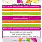 Planning des animations avril 2018